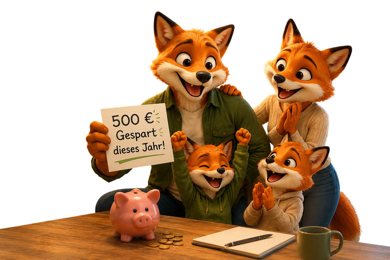 StromFuchs24 Familie freut sich über 500 € Ersparnis